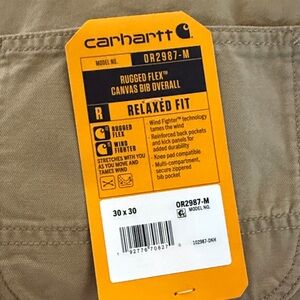 Carhartt Men's Rugged Flex Canvas Bib Overall - Beige